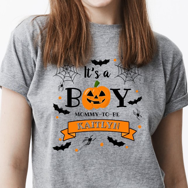 "It's a Boy" Kürbiskreifer Halloween-Kinderdusche T-Shirt (Von Creator hochgeladen)