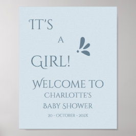 It's A Boy! Minimalism Pastel Blue Baby Shower Poster