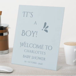 It's A Boy! Minimalism Pastel Blue Baby Shower Sockelschild