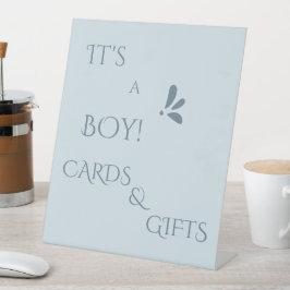 It's A Boy! Minimalism Pastel Blue Cards & Gifts Sockelschild