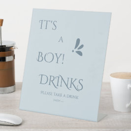 It's A Boy! Minimalism Pastel Blue Drinks Sockelschild