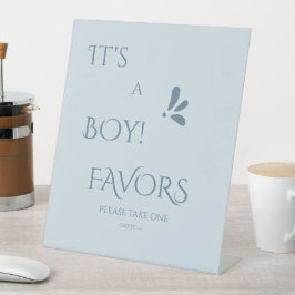 It's A Boy! Minimalism Pastel Blue Favors Sockelschild