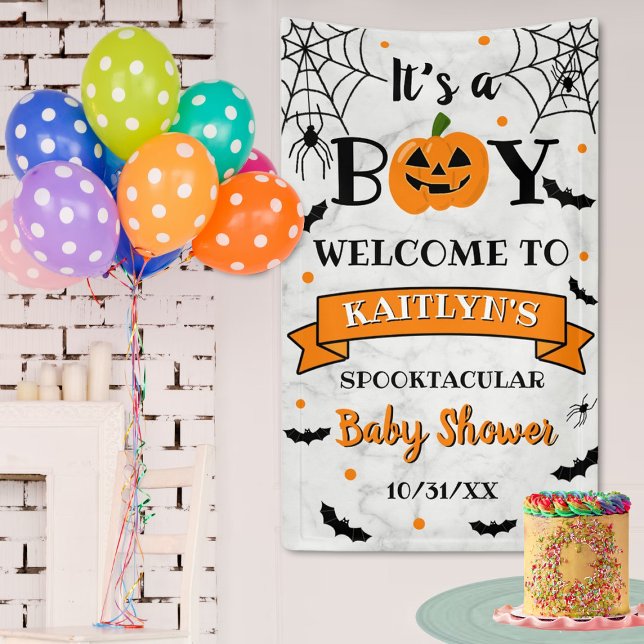 "It's A Boy" Pumkin Halloween Baby Dusche Willkomm Banner (Von Creator hochgeladen)