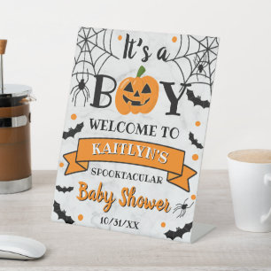 "It's A Boy" Pumkin Halloween Baby Dusche Willkomm Sockelschild