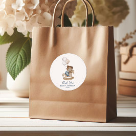 It's a Boy Teddy Bear Balloons Baby Shower Welcome Runder Aufkleber