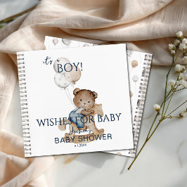 It's a Boy Teddy Bear & Balloons Wishes for Baby Notizbuch