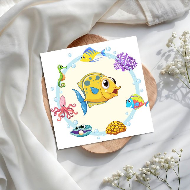 It's a Boy Under the Sea Baby Shower  Serviette (Von Creator hochgeladen)