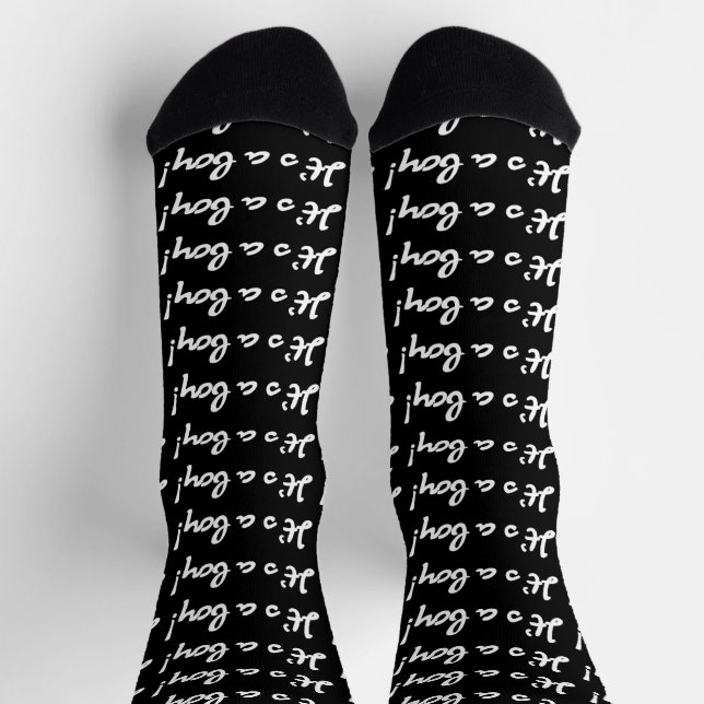It's a Boy! White Script Baby Gender Reveal Socken (Oben)