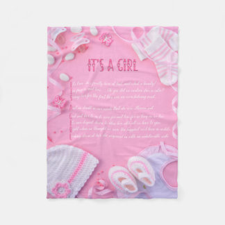 "It's a Girl" Baby Blanket Fleecedecke