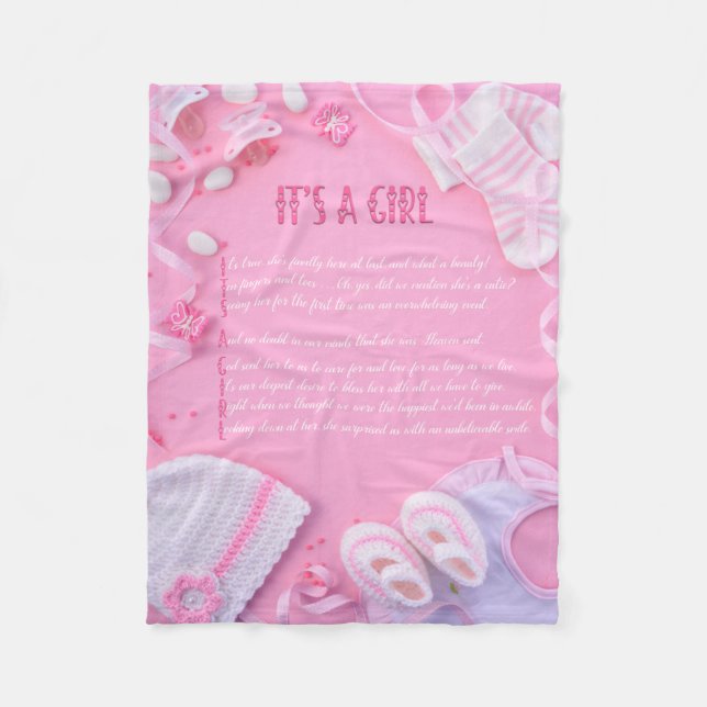 "It's a Girl" Baby Blanket Fleecedecke (Vorderseite)