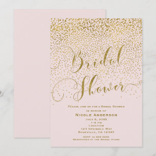It's A Girl Baby Shower Blush Rosa & Gold Konfetti Einladung