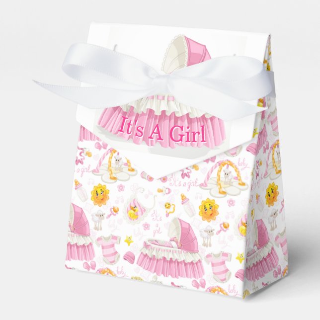 It's A Girl Baby Shower  Geschenkschachtel (Vorderseite)