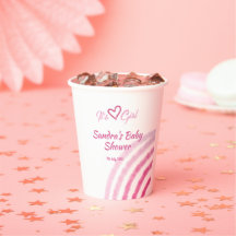 ITS  A GIRL BABY SHOWER PINK RAINBOW PASTEL RETRO