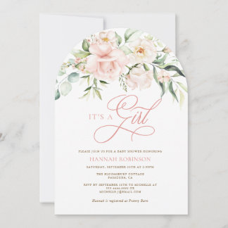 It's a Girl Blush Florals Baby Shower Invite Einladung