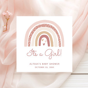 It's A Girl Boho Regenbogen-Baby-Party Serviette