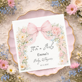It's a Girl Bow Coquette Bow Baby Shower Serviette