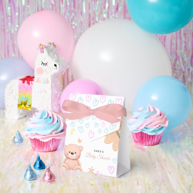 It's a Girl Cute Teddy Bear Baby Shower Cartoon  Geschenkschachtel (Party)