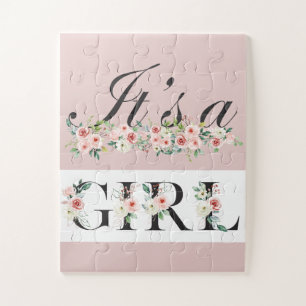 It's a Girl Gender Announcement Baby Shower Puzzle