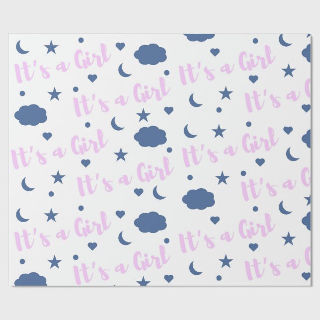 It's A Girl! Geschenkpapier (Flach)