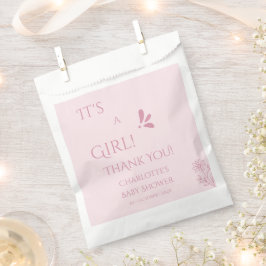 It's A Girl! Minimalism Pastel Pink Baby Shower Geschenktütchen