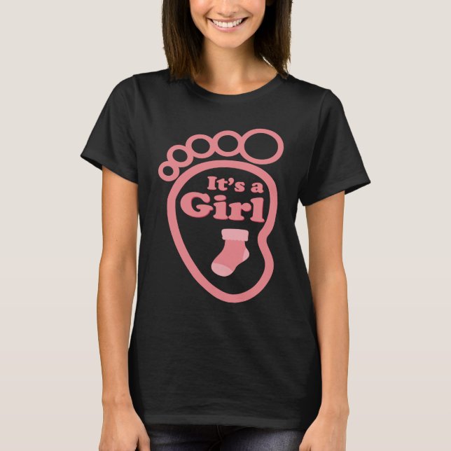 It's a Girl New Baby Reveal Party Pregnancy Announ T-Shirt (Vorderseite)
