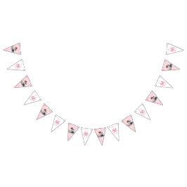 It's a Girl | Pink Baby and Puppy Baby Shower Wimpelkette