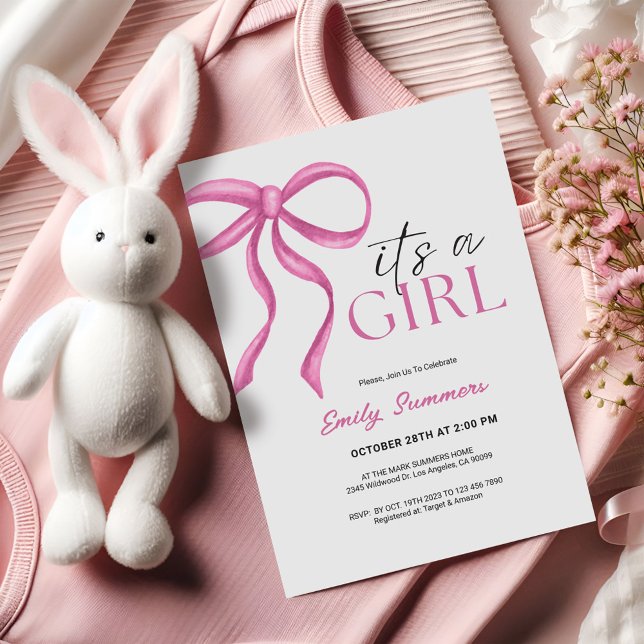 It's a Girl Pink Ribbon  Save The Date (Von Creator hochgeladen)
