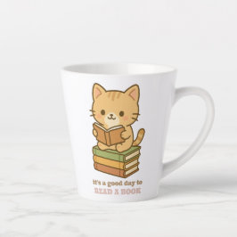 It's a good day to read a book cute cat teacher milchtasse