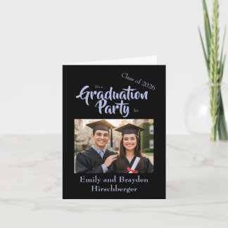 It's a Graduation Party - Black w/Photo Einladung