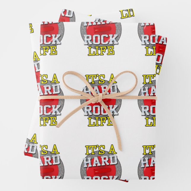 'It's a Hard Rock Life' - Style B Geschenkpapier Set (Beispiel)