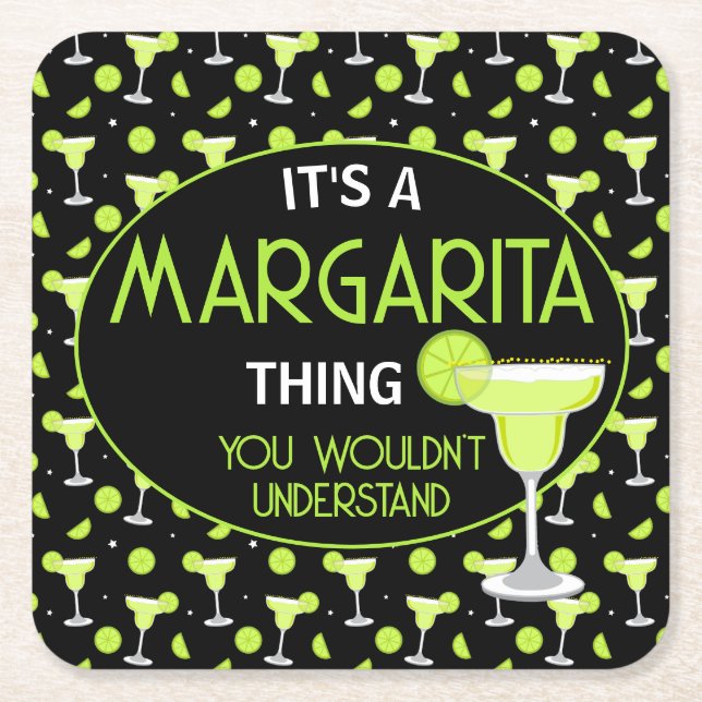 Its A Margarita Thing Mixologist Cocktail Bar Rechteckiger Pappuntersetzer (Vorderseite)