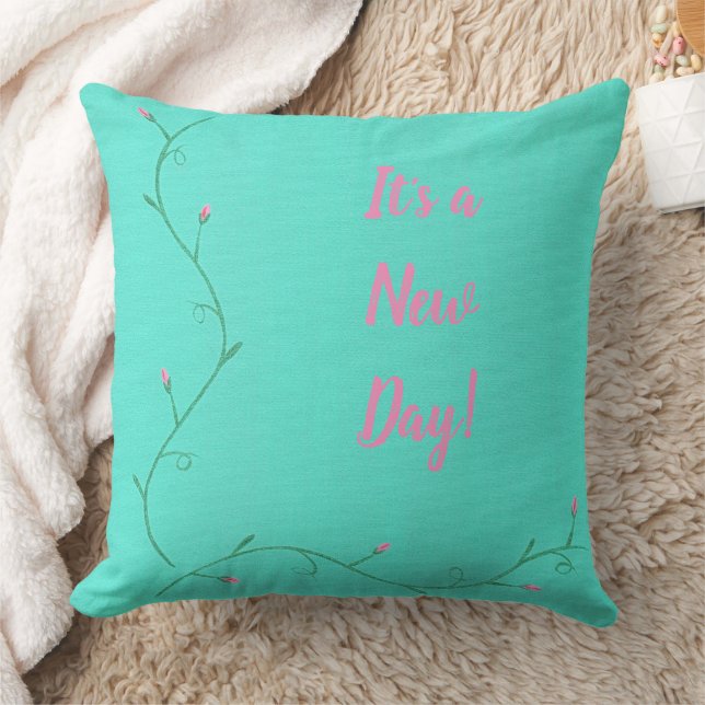 It's a New Day, Pink Flower Buds Custom Pillows Kissen (Decke)