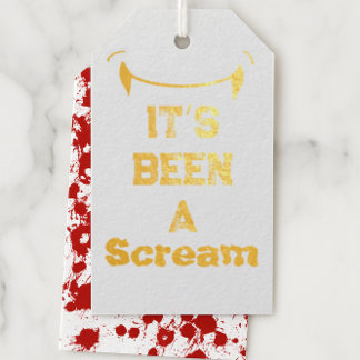 "It's a Scream" Gold Foil Halloween Fan Tag Geschenkanhänger