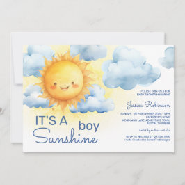 It's a Sunshine Boy Baby Shower Einladung