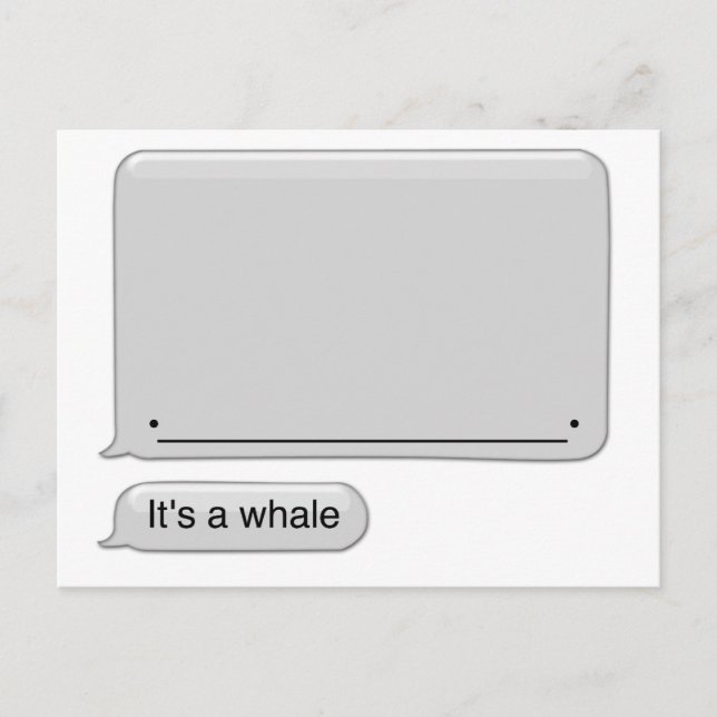 its a whale postkarte (Vorderseite)