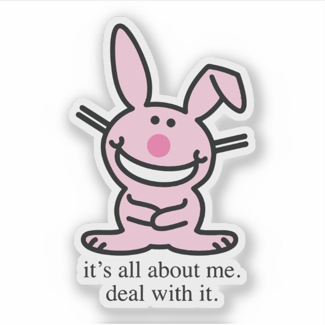 It's all about me deal with it funny bunny Mug Aufkleber (Vorderseite)