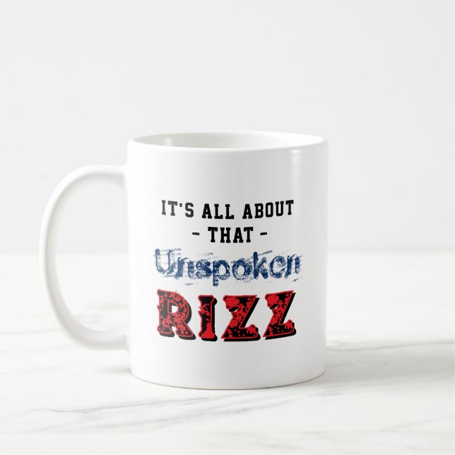It's All About That Unspoken Rizz Blue Red Kaffeetasse (Links)