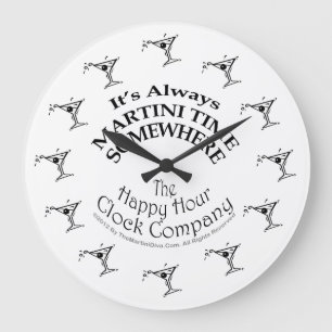 IT'S ALWAYS MARTINI TIME SOMEWHERE WALL CLOCK GROßE WANDUHR