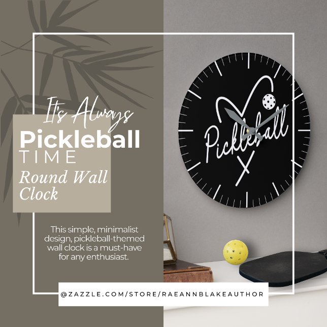 It's Always Pickleball Time Round Wall Clock Große Wanduhr (Von Creator hochgeladen)