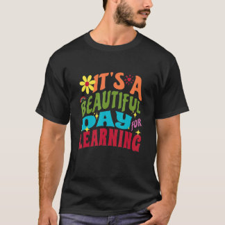 It's Beautiful Day For Learning Retro Teacher Stud T-Shirt