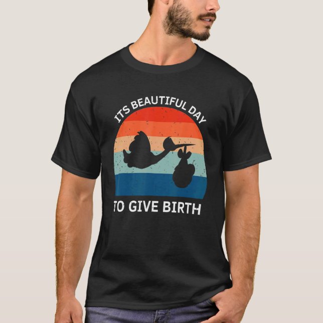 Its Beautiful Day To Give Birth Doula Midwife Birt T-Shirt (Vorderseite)