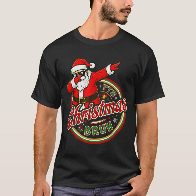 It's Christmas Bruh Dabbing Boy Kids Xmas Christma T-Shirt (Vorderseite)
