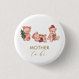 It's Cold Outside Bear Mother To Be Baby Shower Button