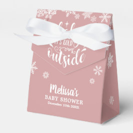 It's Cold Outside Pink Girl Winter Baby Shower Geschenkschachtel