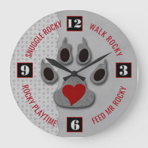 It's Doggie Time for the Pet Lover Große Wanduhr