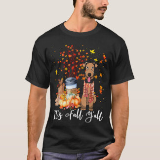 Its Fall Yall Airedale Terrier Pumpkin Fall Autumn T-Shirt