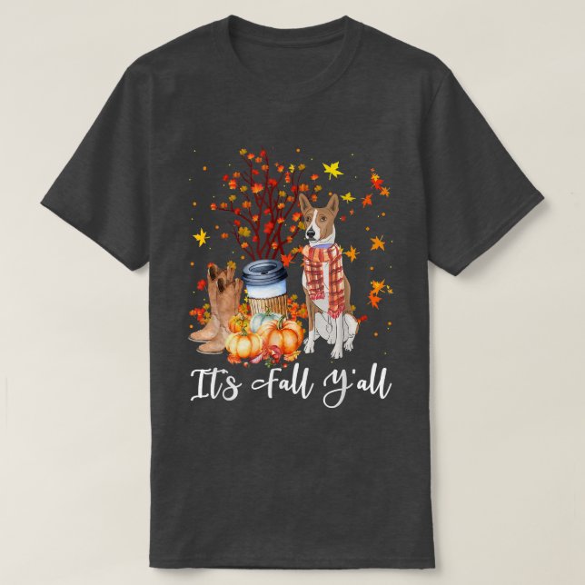 Its Fall Yall Basenji Pumpkin Fall Autumn Thanksgi T-Shirt (Design vorne)