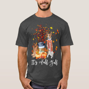 Its Fall Yall Basenji Pumpkin Fall Autumn Thanksgi T-Shirt
