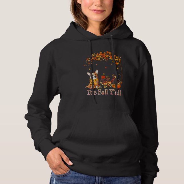 It's Fall Y'all Corgi Bike Pumpkin Spice Autumn Fa Hoodie (Vorderseite)