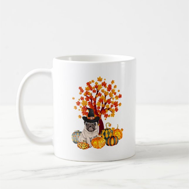 It's Fall Y'all Cute Pug Pumpkin Autumn Tree Fall  Kaffeetasse (Links)